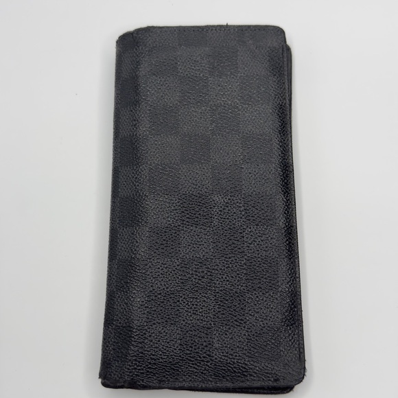 Louis Vuitton Graphite Brazza Damier Canvas Long Wallet Bifold Slim Unisex - Picture 1 of 10